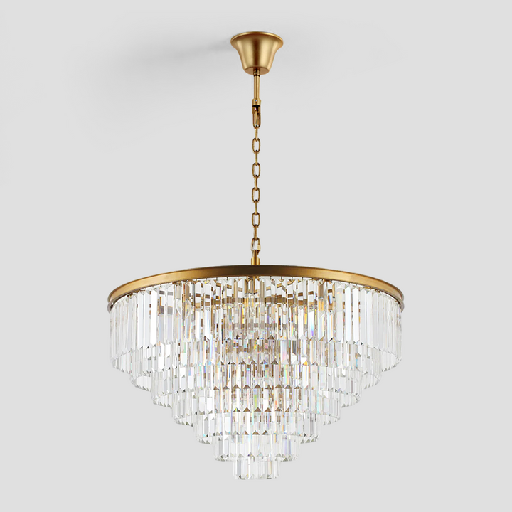 Della Tedem Multi-Tier Clear/Smoke Crystal Round Chandelier