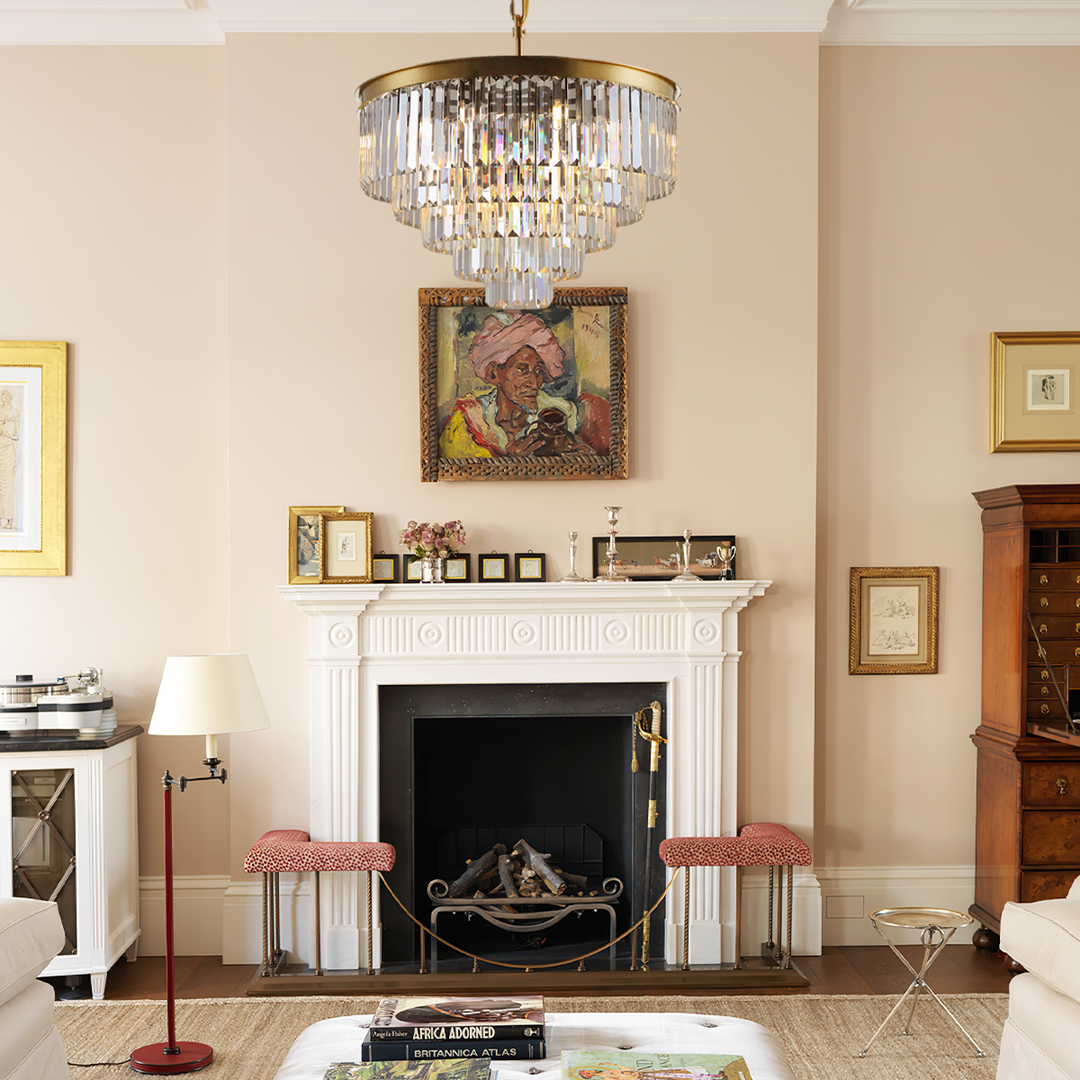 Della Tedem Multi-Tier Clear/Smoke Crystal Round Chandelier