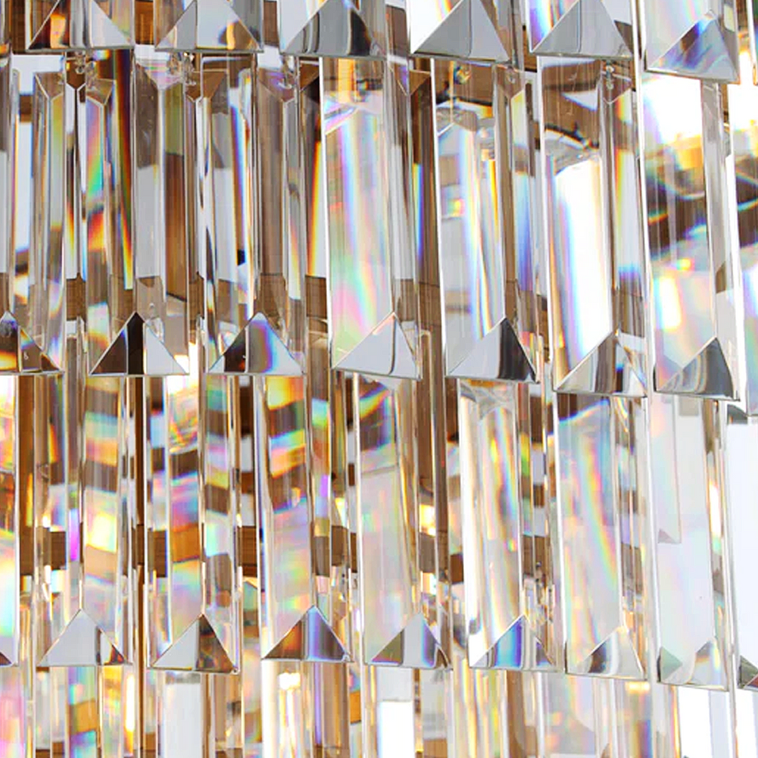 Della Tedem Multi-Tier Clear/Smoke Crystal Round Chandelier
