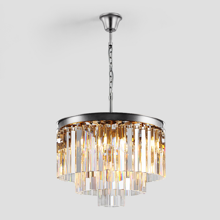 Della Tedem Multi-Tier Clear/Smoke Crystal Round Chandelier