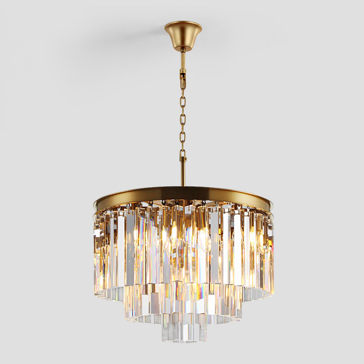 Della Tedem Multi-Tier Clear/Smoke Crystal Round Chandelier