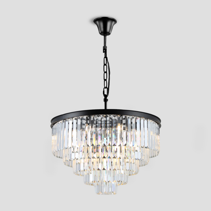 Della Tedem Multi-Tier Clear/Smoke Crystal Round Chandelier