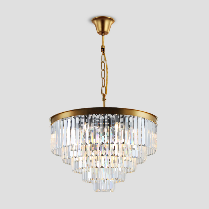 Della Tedem Multi-Tier Clear/Smoke Crystal Round Chandelier