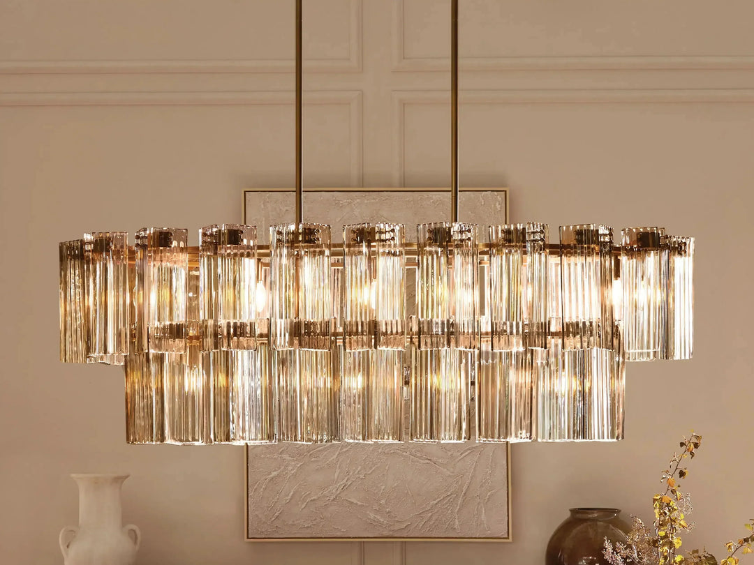 Delsie Oval Glass Chandelier 51"63"72"