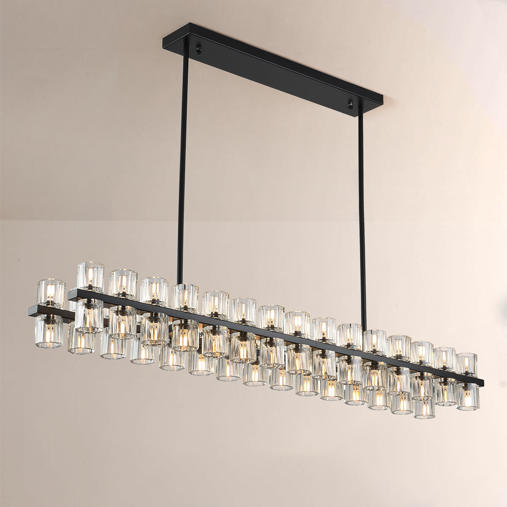 Felix Crystal Rectangular Chandelier 54"