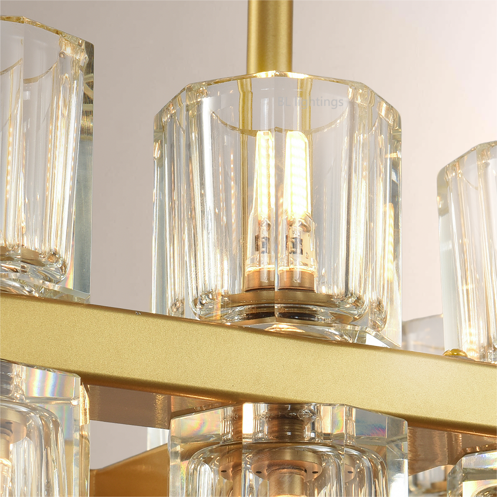 Felix Crystal Rectangular Chandelier 54"