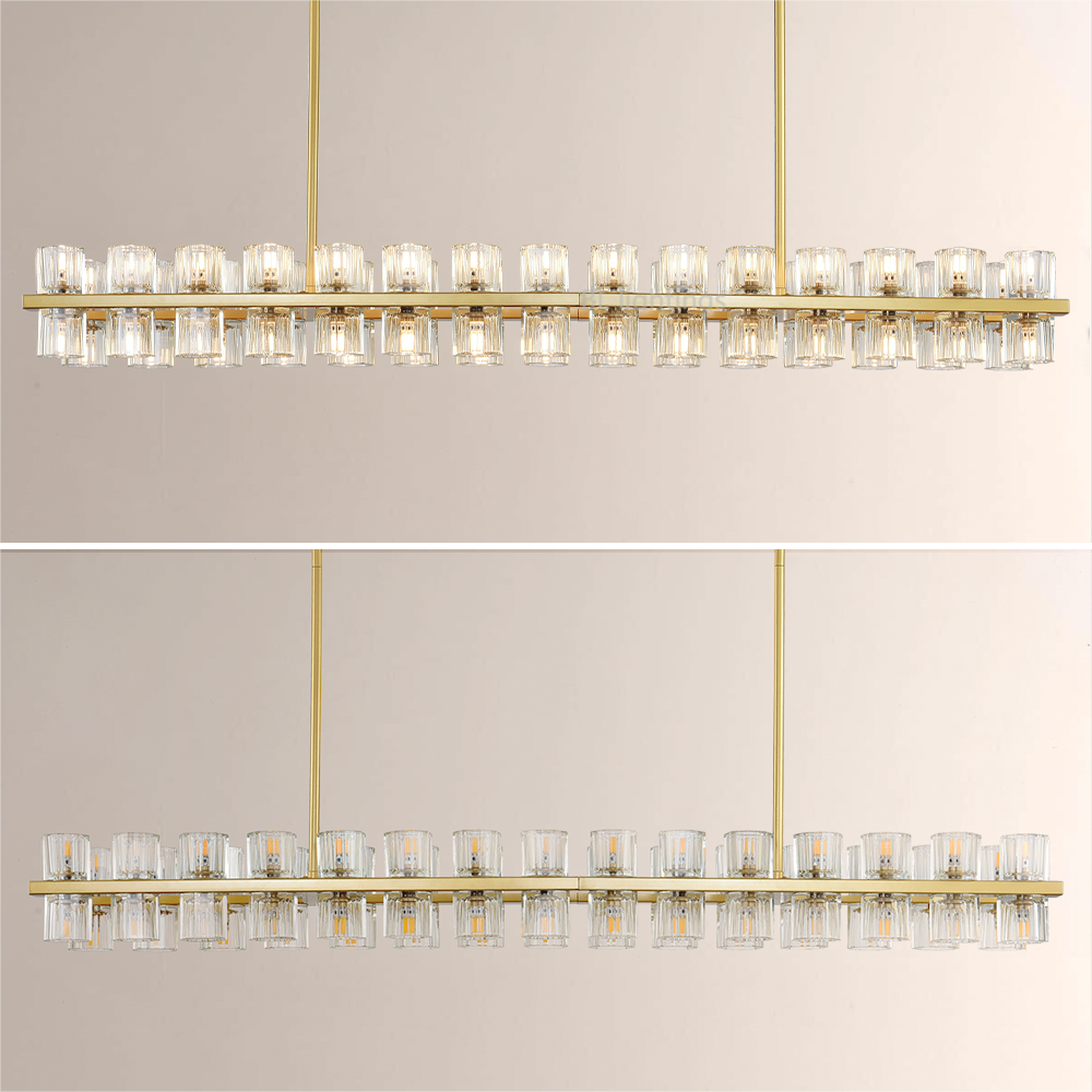 Felix Crystal Rectangular Chandelier 54"