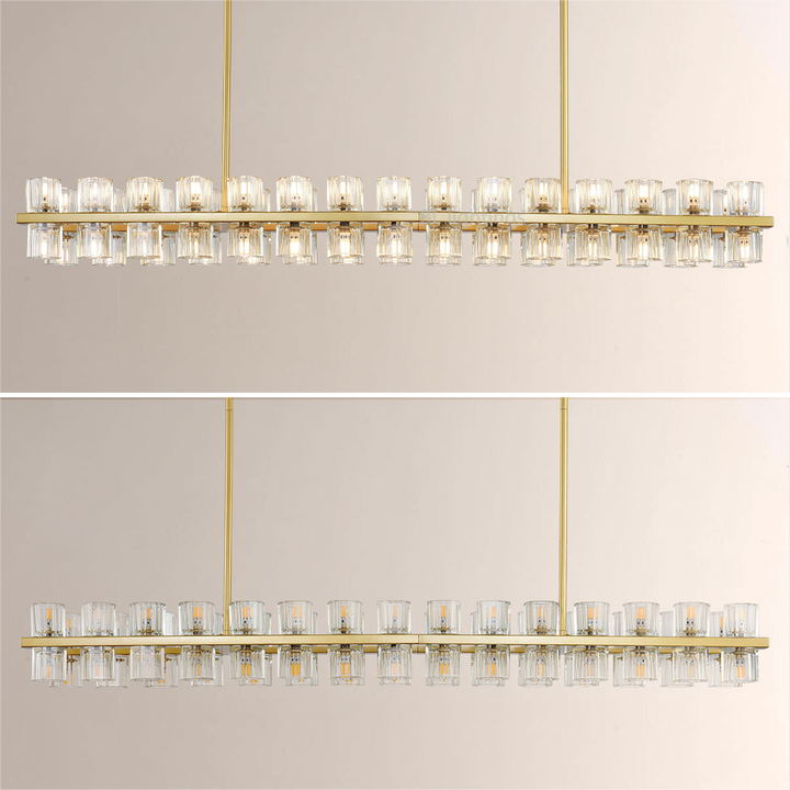 Felix Crystal Rectangular Chandelier 54"
