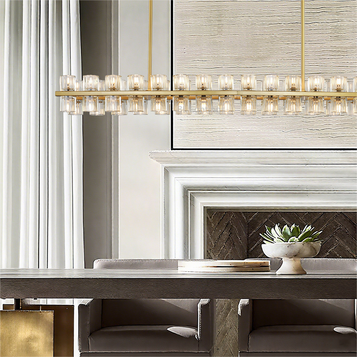 Felix Crystal Rectangular Chandelier 54"