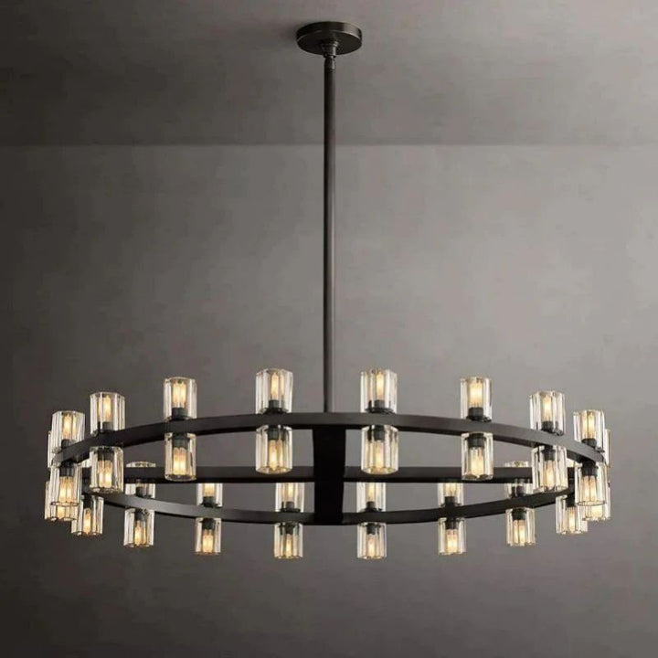 Felix Crystal Shades Round Chandelier 36"