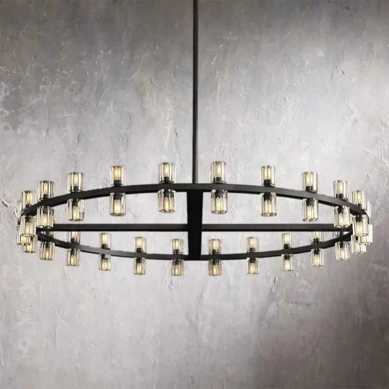 Felix Crystal Shades Round Chandelier 36"