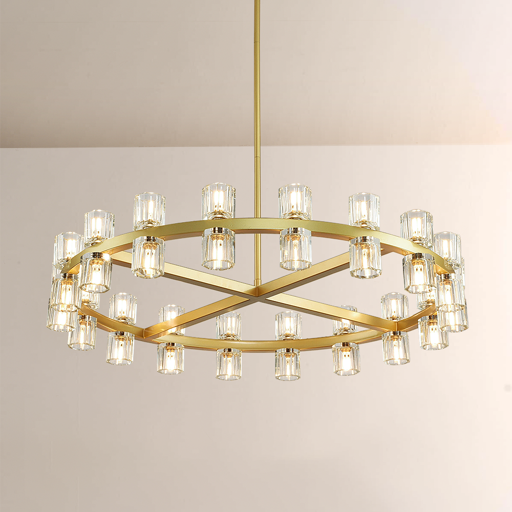 Felix Crystal Shades Round Chandelier 36"