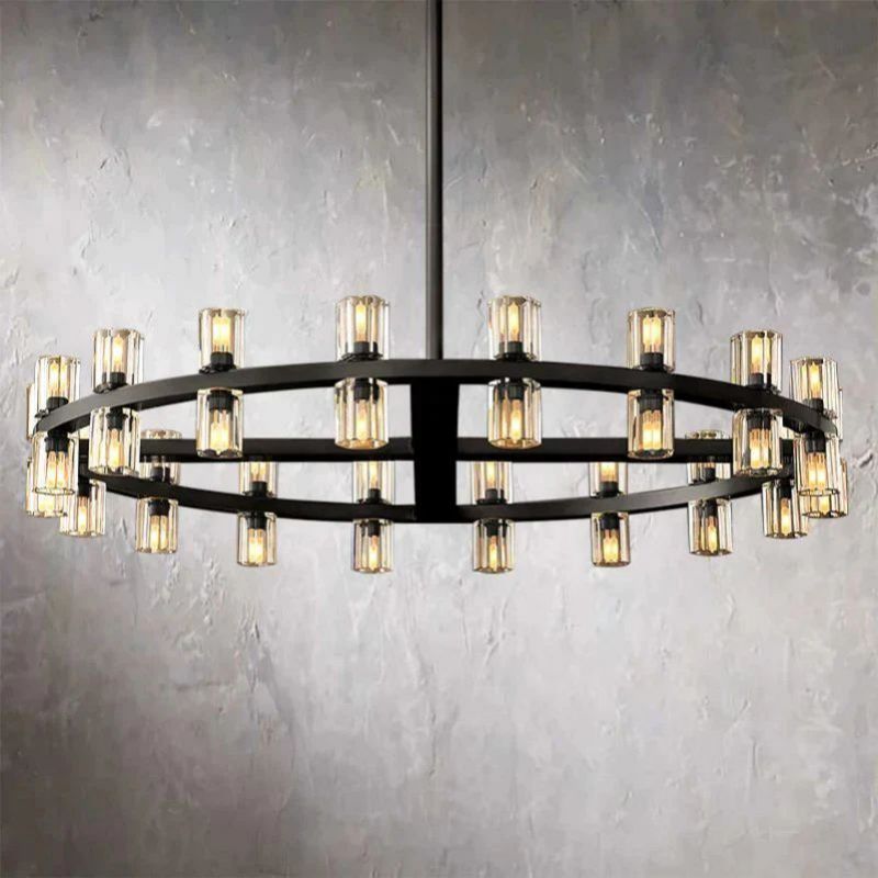 Felix Crystal Shades Round Chandelier 36"