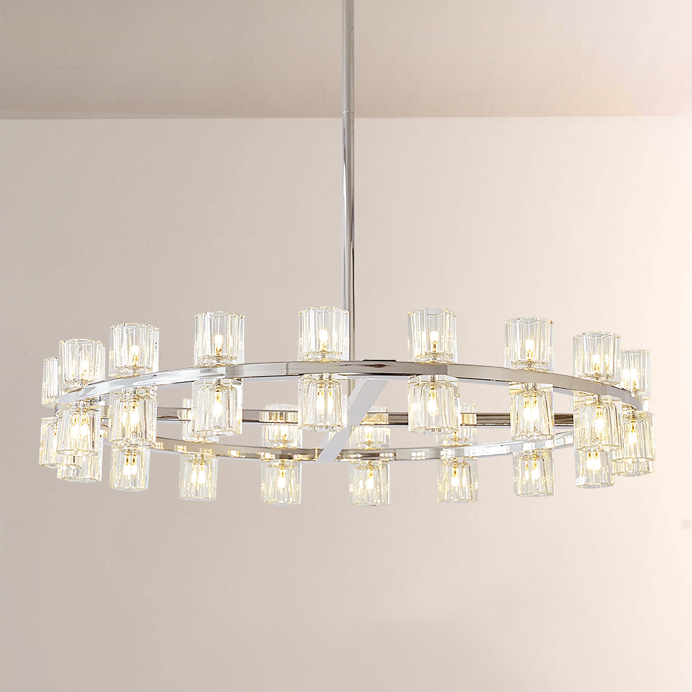 Felix Crystal Shades Round Chandelier 36"