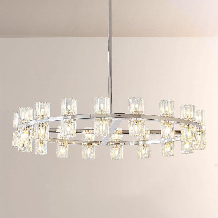 Felix Crystal Shades Round Chandelier 36"