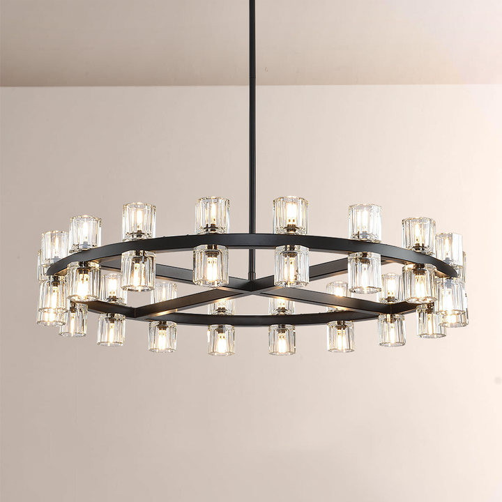 Felix Crystal Shades Round Chandelier 36"