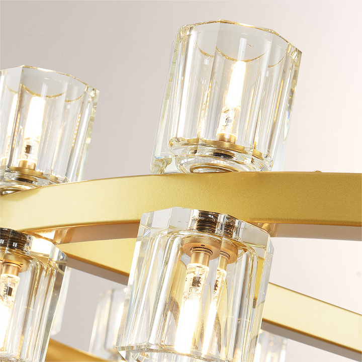 Felix Crystal Shades Round Chandelier 36"