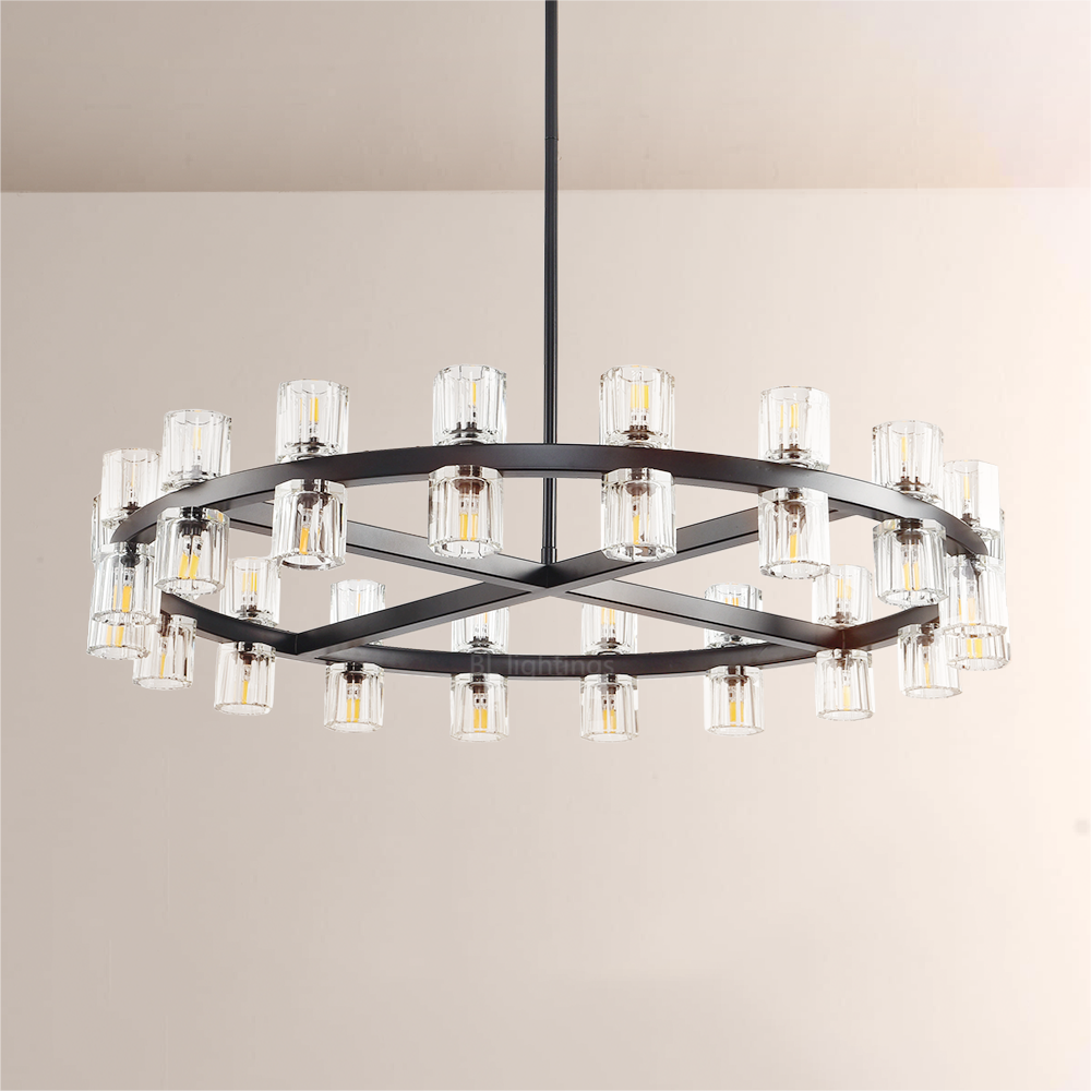 Felix Crystal Shades Round Chandelier 36"