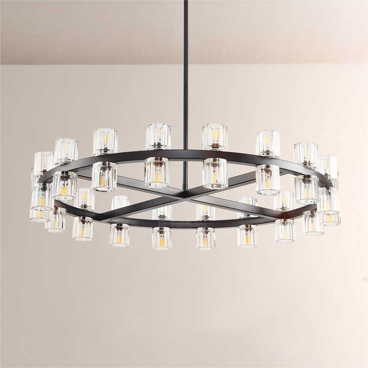 Felix Crystal Shades Round Chandelier 36"