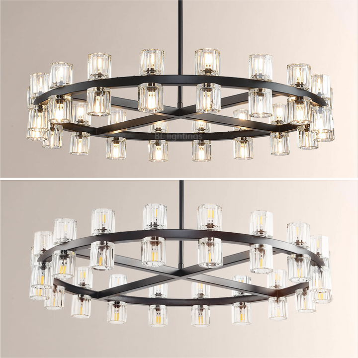 Felix Crystal Shades Round Chandelier 36"