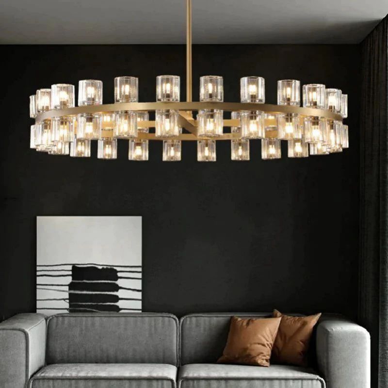 Felix Crystal Shades Round Chandelier 36"