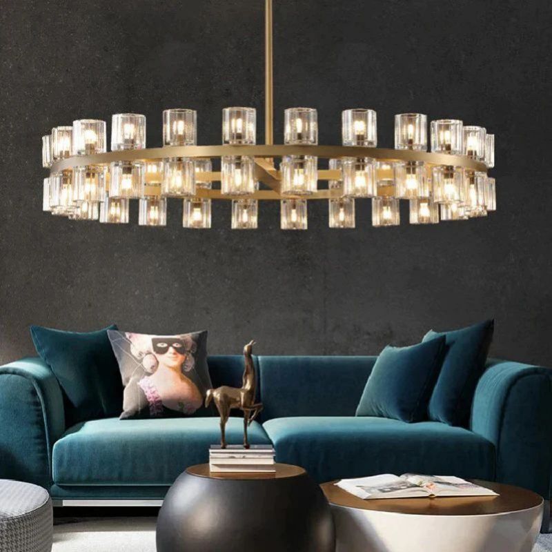Felix Crystal Shades Round Chandelier 36"