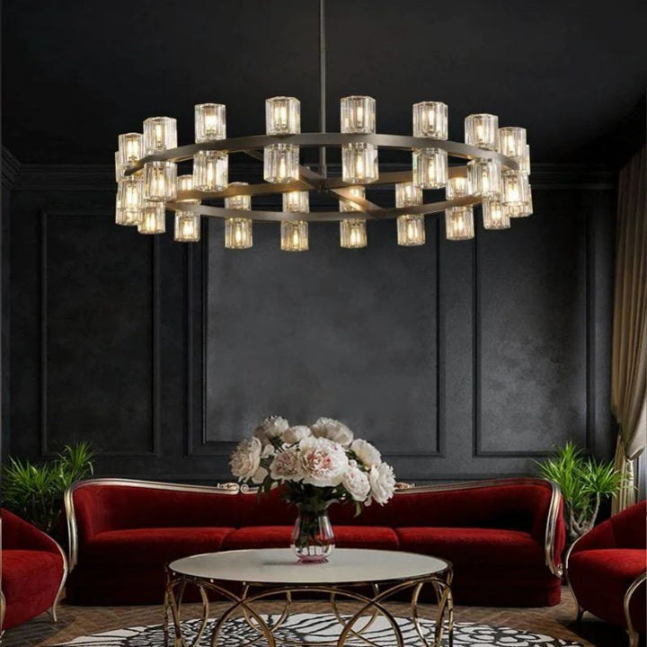 Felix Crystal Shades Round Chandelier 36"
