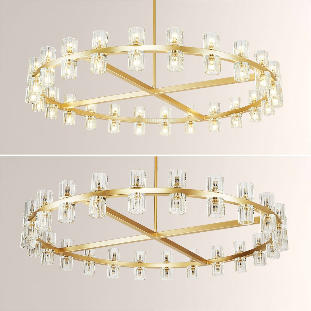 Felix Crystal Shades Round Chandelier 48"