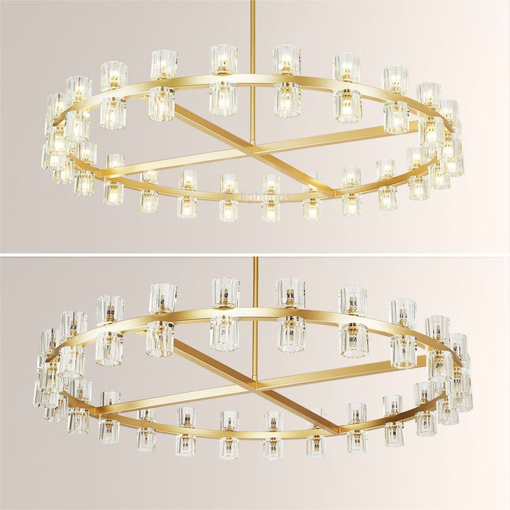 Felix Crystal Shades Round Chandelier 48"