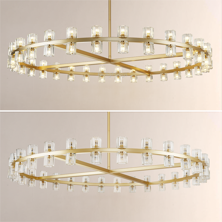 Felix Crystal Shades Round Chandelier 60"