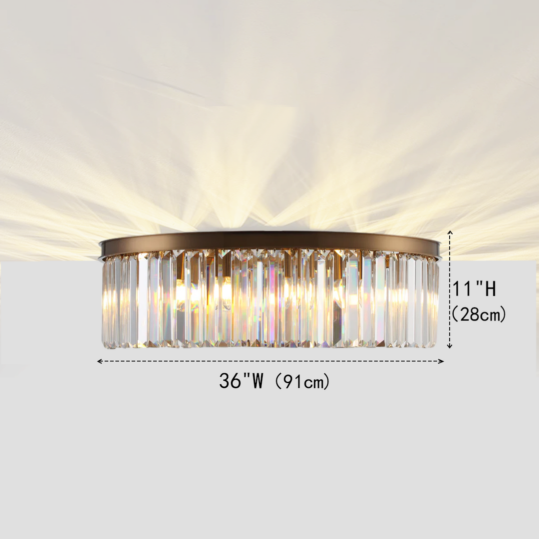 1920s Tedem 1-Tier Crystal Round Flushmount