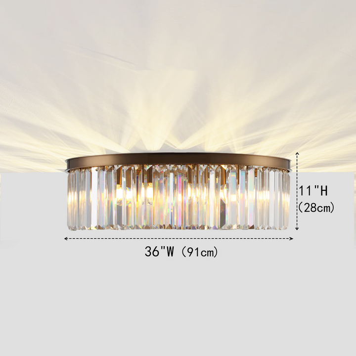 1920s Tedem 1-Tier Crystal Round Flushmount