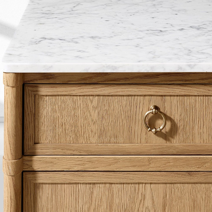 Franois Marble Double-Door Sideboard with Drawers