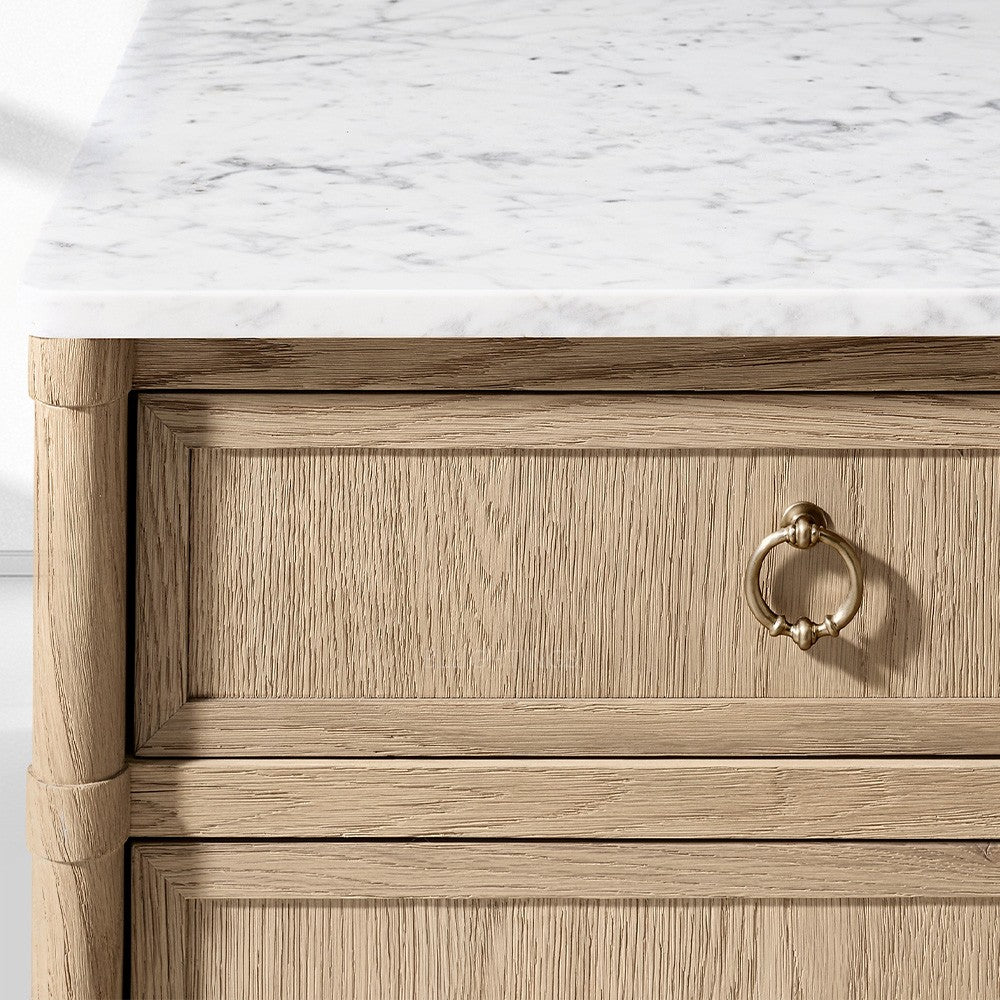 Franois Marble Double-Door Sideboard with Drawers