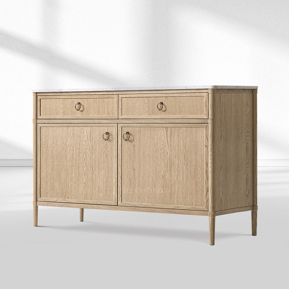 Franois Marble Double-Door Sideboard with Drawers