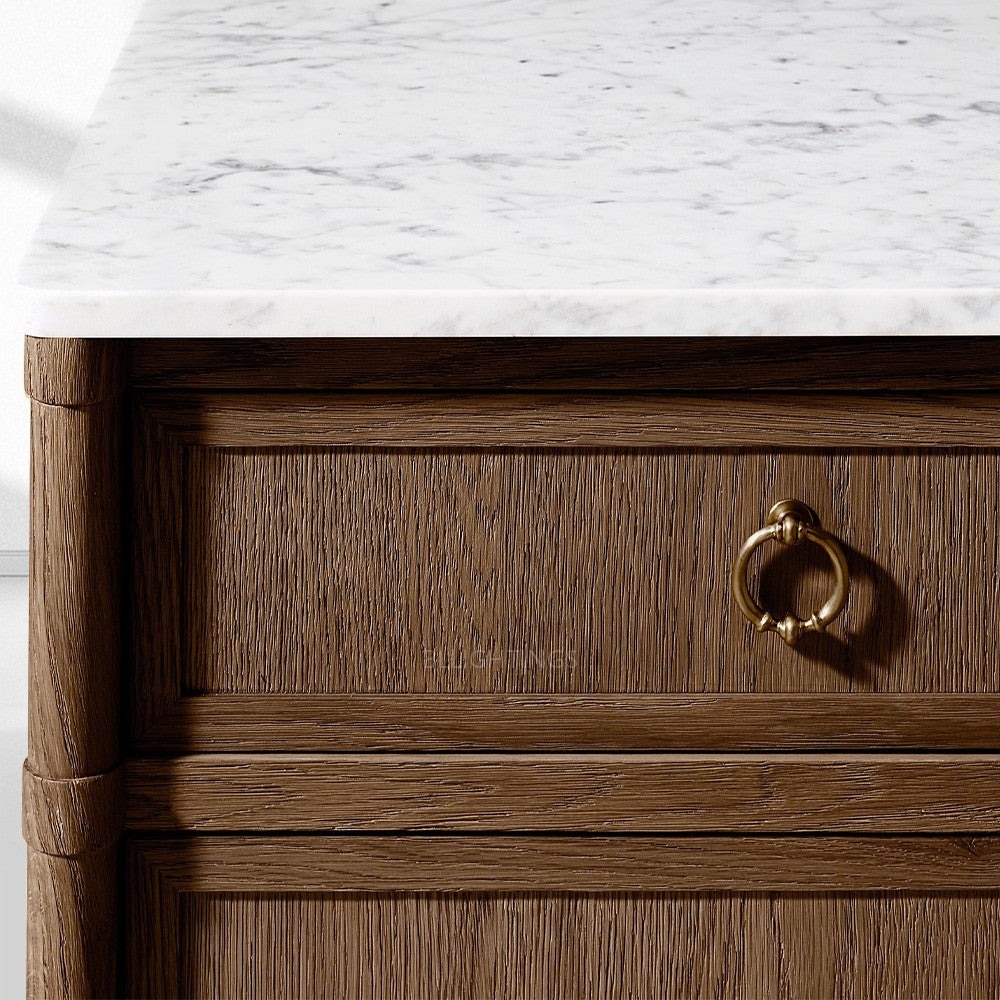 Franois Marble Double-Door Sideboard with Drawers