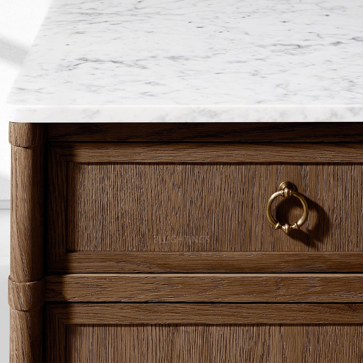 Franois Marble Double-Door Sideboard with Drawers