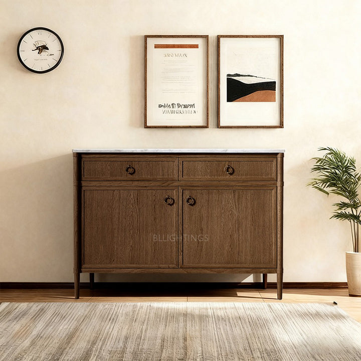 Franois Marble Double-Door Sideboard with Drawers
