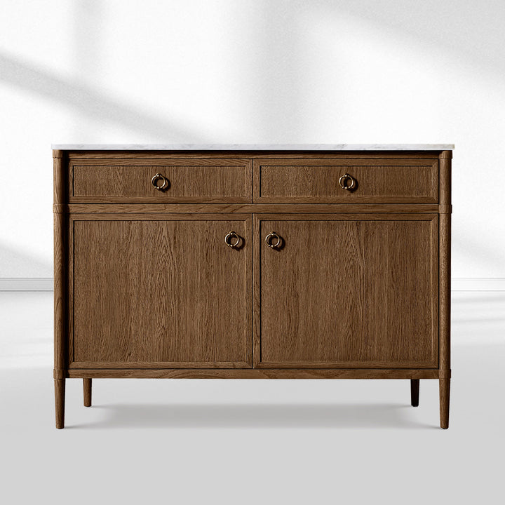 Franois Marble Double-Door Sideboard with Drawers