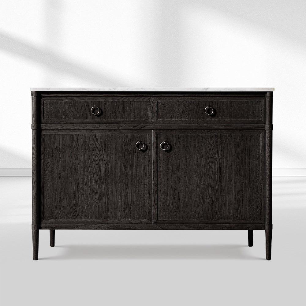 Franois Marble Double-Door Sideboard with Drawers