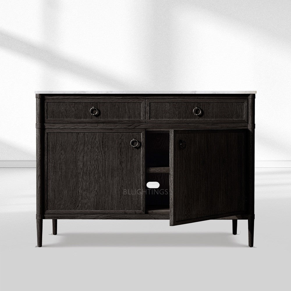 Franois Marble Double-Door Sideboard with Drawers