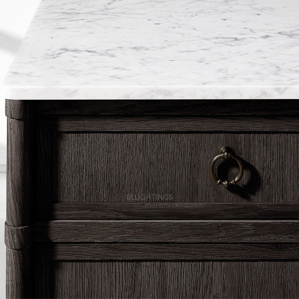 Franois Marble Double-Door Sideboard with Drawers