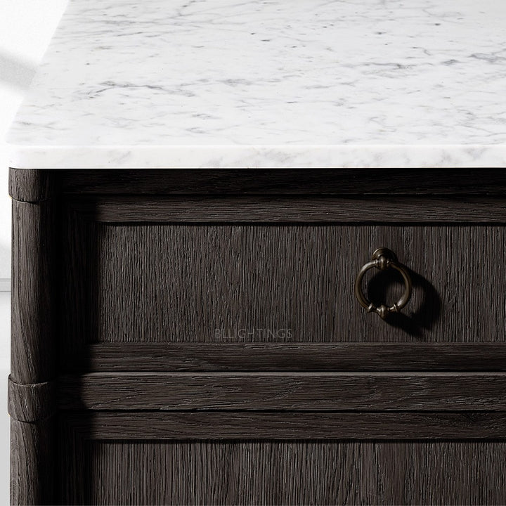 Franois Marble Double-Door Sideboard with Drawers