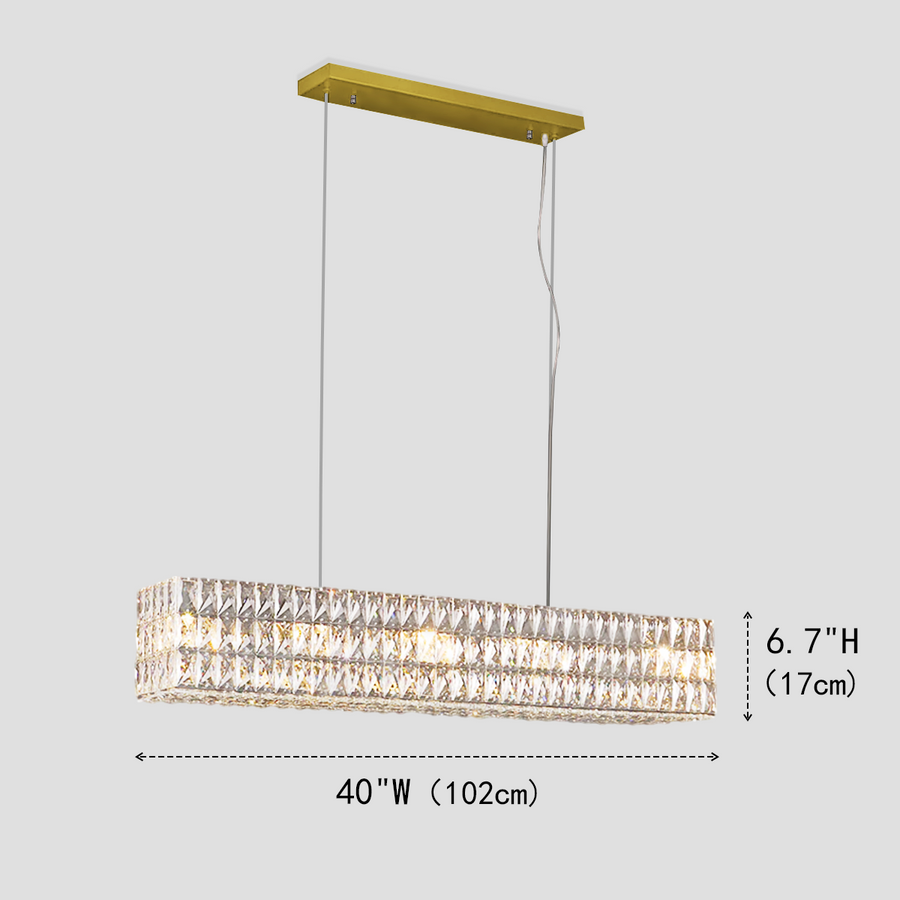 Gadsden Halo Rectangular Crystal Chandelier