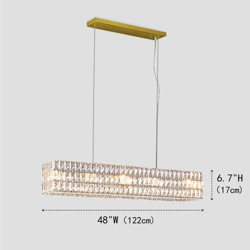 Gadsden Halo Rectangular Crystal Chandelier