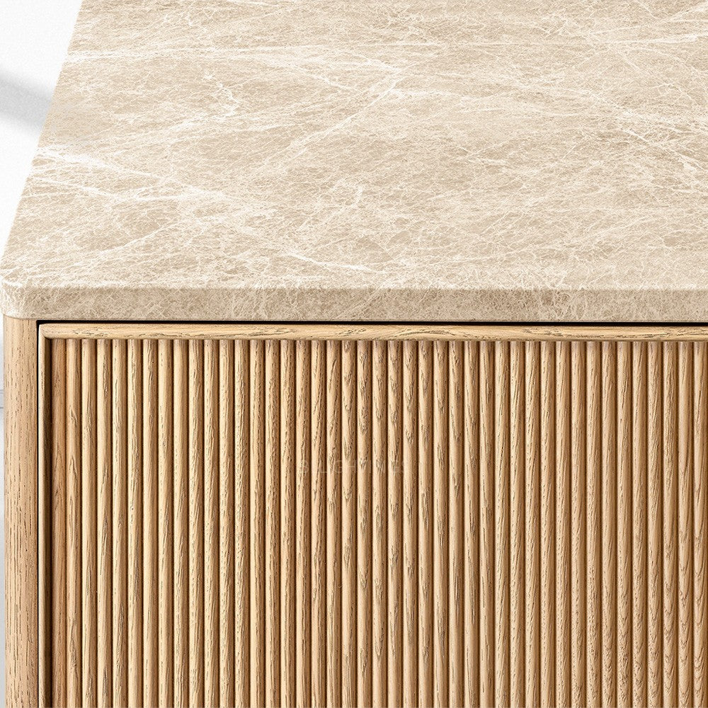 Ganvieve Emperador Reeded 4-door Sideboard