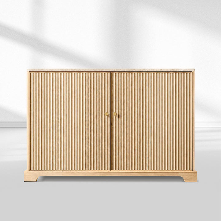 Ganvieve Emperador Reeded Double-Door Sideboard