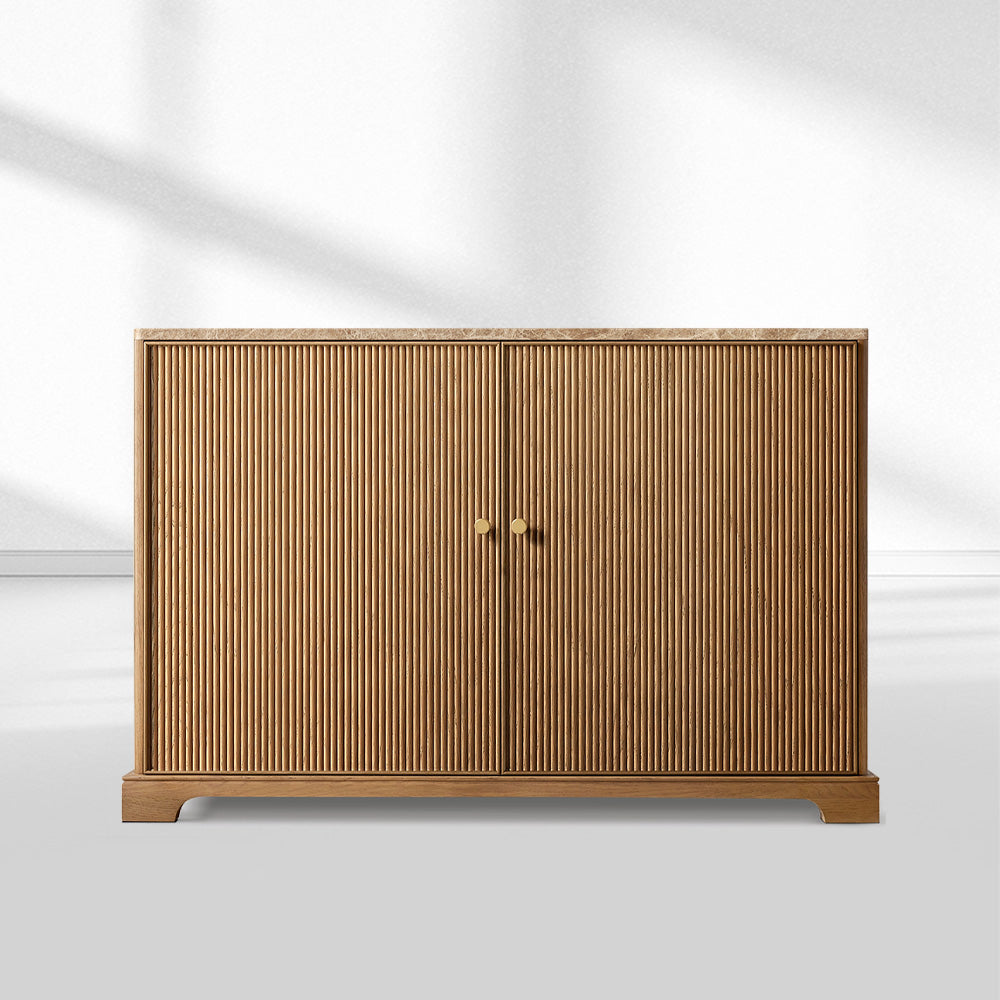 Ganvieve Emperador Reeded Double-Door Sideboard