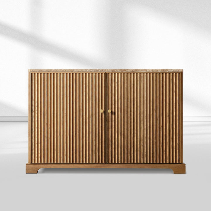 Ganvieve Emperador Reeded Double-Door Sideboard
