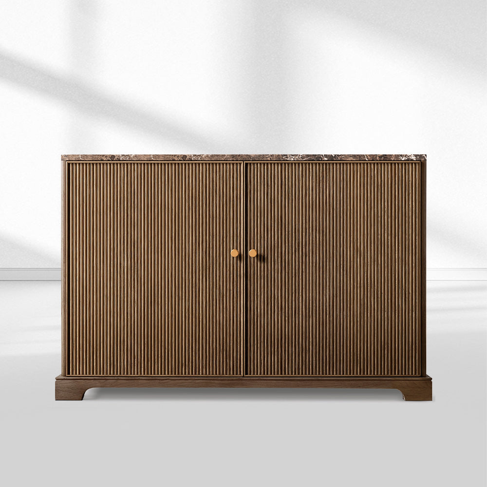 Ganvieve Emperador Reeded Double-Door Sideboard